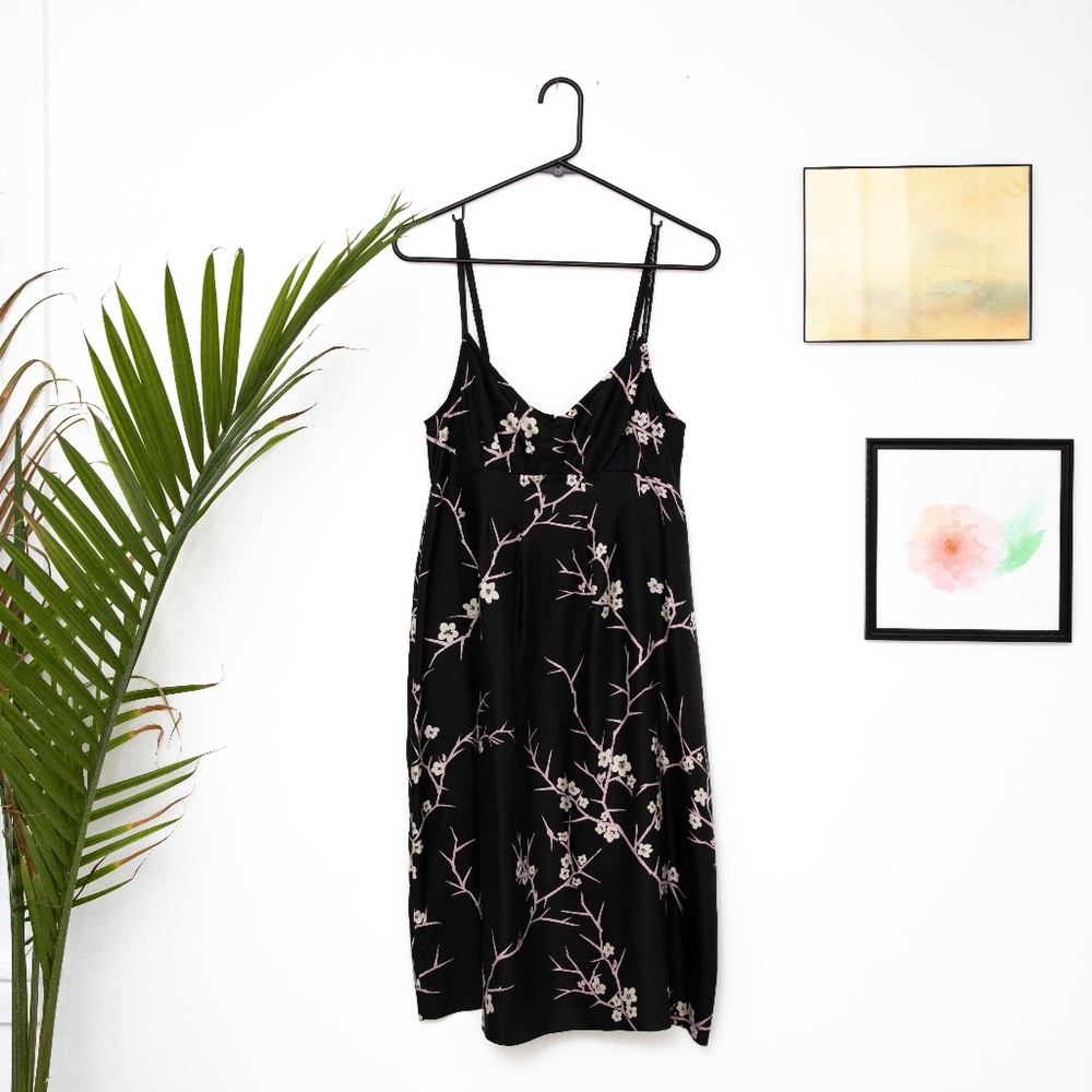 EDUN Floral Silk Mini Dress Slip - XS